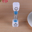 Creative Smiling Face Hourglass Sand Clock for Kids Brushing Teeth (Blue)