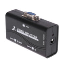 1pc 1 to 2 250MHz HD VGA UHD Signal Splitter Video Duplicator Amplifier