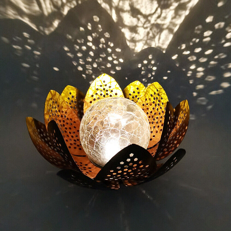 Solar LED Flower Light Artificial Hollow Lotus Garden Landscape Ornaments
