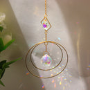 Crystal Ball Iron Ring Hanging Pendant Home Garden Decor (5)