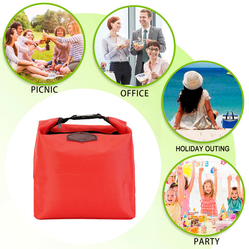 Waterproof Insulated Lunch Bag Picnic Food Thermal Storage Handbag (Red) Newly