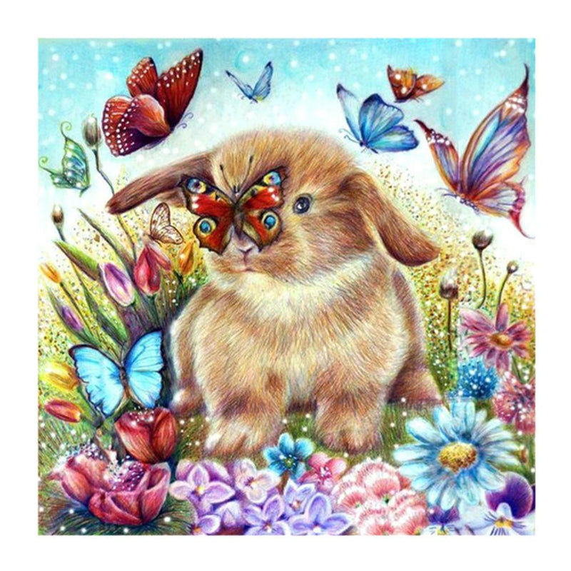 Rabbit 5D DIY Round Diamond Painting Cross Stitch Mosaic Home Decor Gift Newly