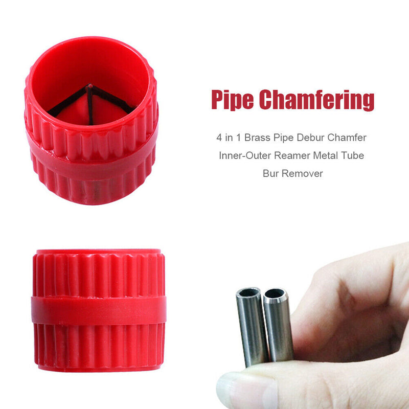4 in 1 Brass Pipe Debur Chamfer Inner-Outer Reamer Metal Tube Bur Remover Newly