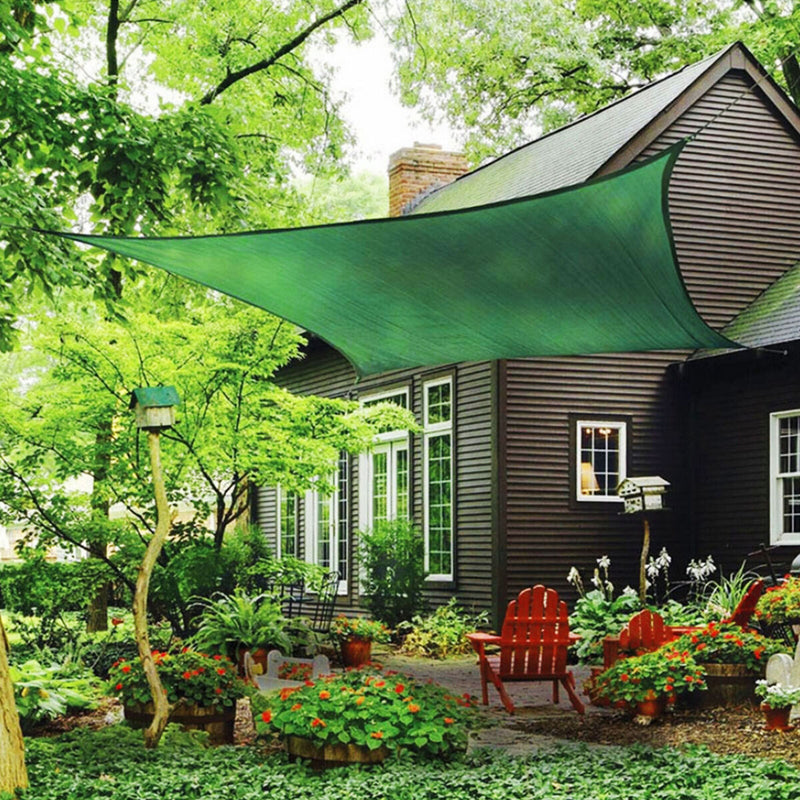 Sun Shade Sail - Canopy Awning Screen Plant Greenhouse Cover (Green 2x4m) Newly