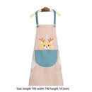 Printed Kitchen Apron Cute Women Non-woven Home Waterproof Pinafore (Pink) Newly