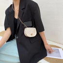 Fashion Stone Pattern PU Crossbody Bag Casual Women Chain Mini Saddle Handbags