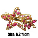 Rhinestone Flower Hair Clip Elegant Star Barrette Sweet Headwear Hairpins Gifts