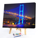 Night Bridge Oil Painting By Numbers DIY Acrylic Canvas Hand Painted Home Decor
