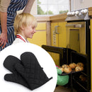 Heat Resistant Oven Baking Gloves Stove Kitchen Insulation Glove (Black)