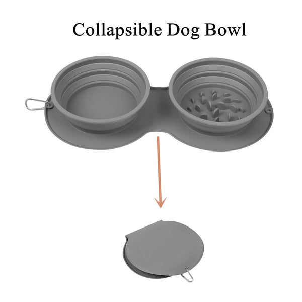 Dog Cat Water Food Bowls Slow Feeder Bowls Collapsible Pet Bowls Dog Bowls
