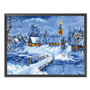Full Embroidery Winter Snow Printed Canvas DIY 11CT Needlework Sets Home Decor