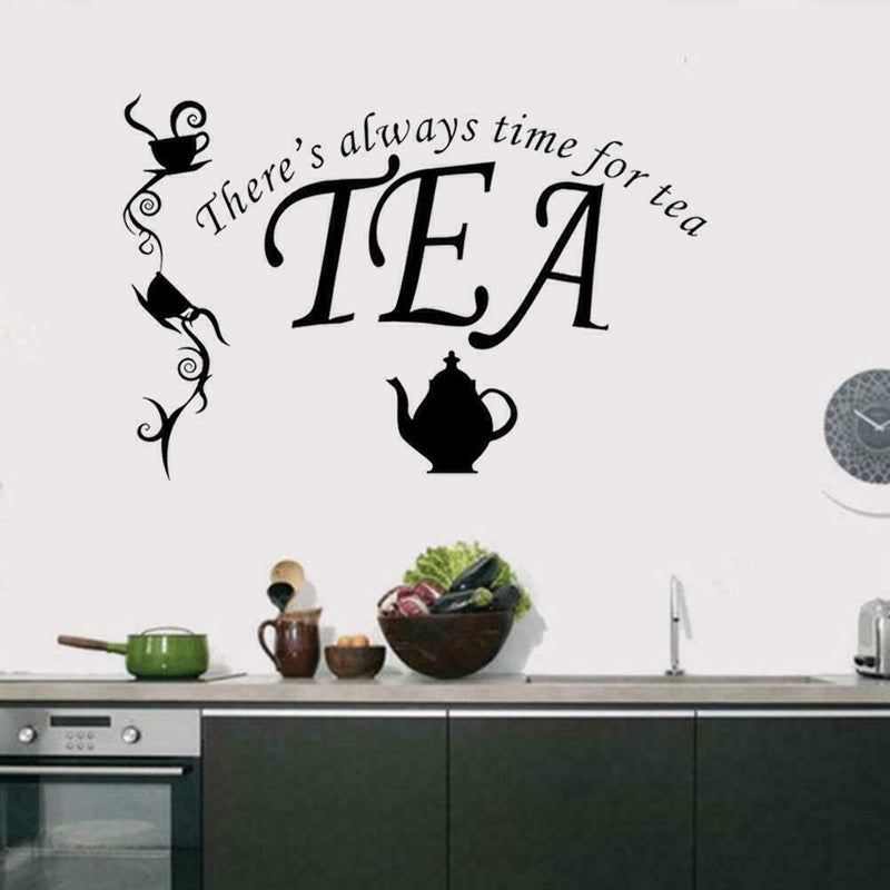 Coffee Wall Stickers Kitchen Vinyl Decals English Decor PVC Stickers DIY P4E9