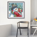 Partial Cross Stitch 11CT Kiss Snowman Counted Embroidery DIY Christmas Home Art