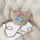 Summer Shoulder Handbags Women Animal Print Weaving Crossbody Messenger Bags