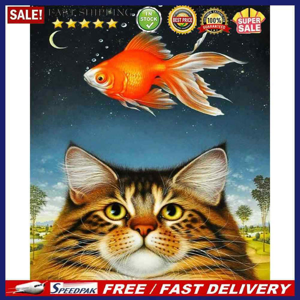 Cat Partial Oil Paint By Numbers Kit DIY Acrylic Painting on Canvas Framele