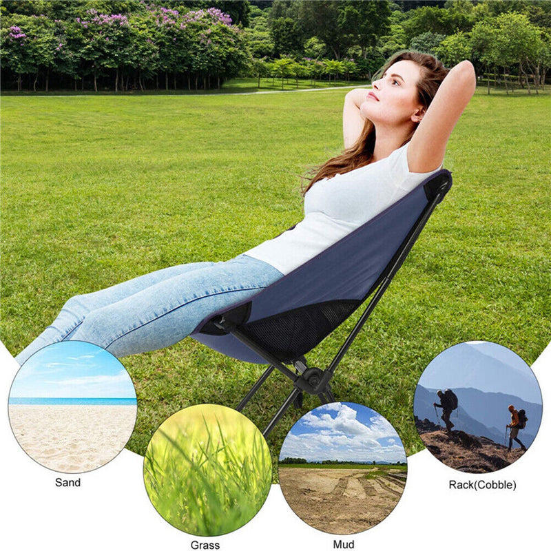 Folding Chair Outdoor Camping Portable Beach Hiking Picnic BBQ Fishing Furniture