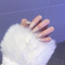 24pcs Glue On Fully Paste Artificial Nail Tips Solid Matte Frosted Manicure Tips