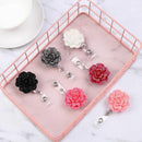Retractable Stationery Lanyards Badges Holder Key Ring Rose Shape Badge Reel