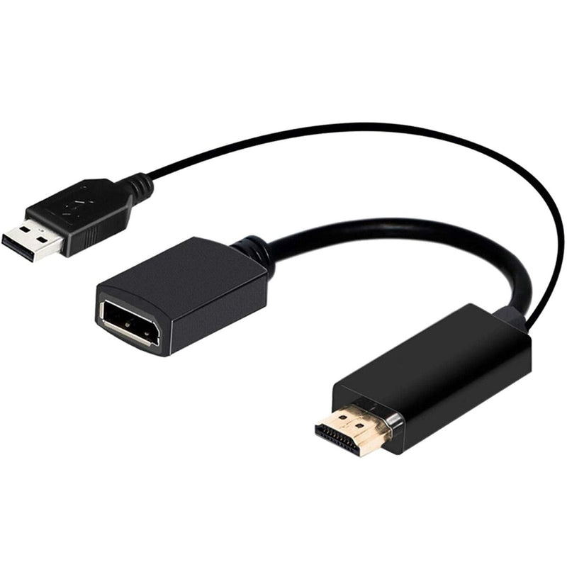 Display Port Female HDTV Laptop Converter USB Powered HDMI to DP Cable Adapter