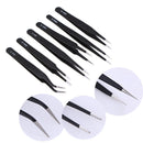 6pcs Safe Stainless Steel Anti-static Tweezers Maintenance Tool Kits