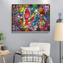 DIY Full Round Drill Rhinestone Diamond Painting Stained Glass Bird Craft Art