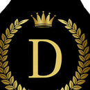 Letter D Printed Linen Apron Kitchen Waterproof Pinafore for Women Men Household