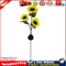LED Solar Sunflower Shape Light Ground Plug-in Iron Lamp Path Decor (B) Newly