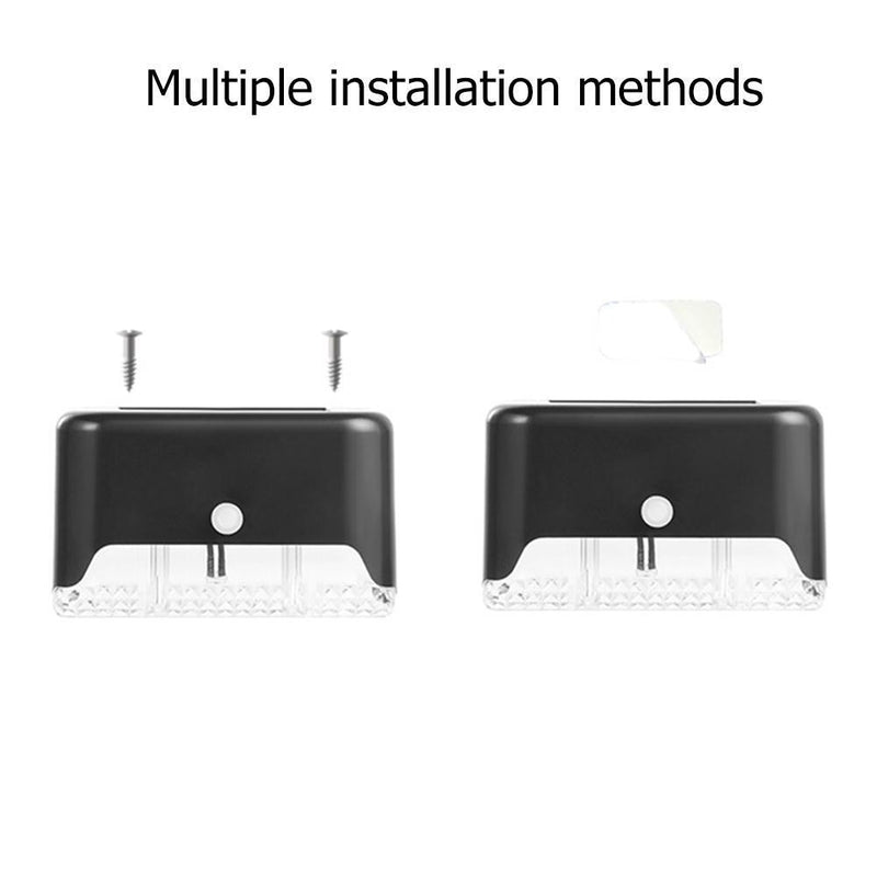 4pcs LED Solar Lamp Outdoor Stair Garden Fence Step Wall Lights (Warm)