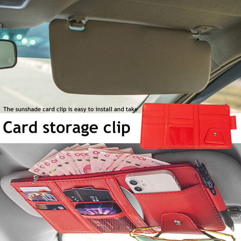 Car Card Organizer Large-capacity Multi-function Auto Sun Visor Storage Pouch