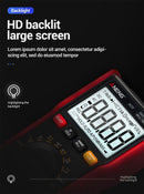 Multimeter With Backlight AC/DC Ammeter Current Voltage Tester 6000 Counts