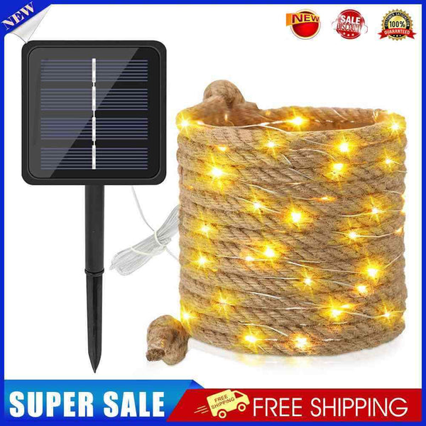 Retro Rope Fairy Lamps 8 Modes for Home Holiday Party (5m+solar energy)