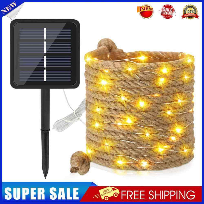 Retro Rope Fairy Lamps 8 Modes for Home Holiday Party (5m+solar energy)