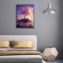11CT Full Cross Stitch Dusk Cherry Tree DIY Printed Wall Art Crafts Home Decor