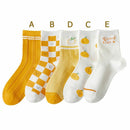 Breathable Clothing Accesories Tube Socks Sweet Stockings Orange Series Socks