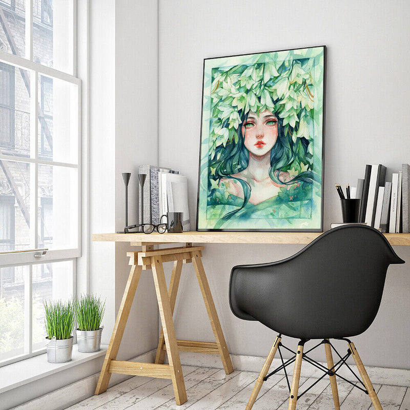 Cross Stitch Kits 11CT Stamped DIY Flowers Girl Full Embroider Needlework