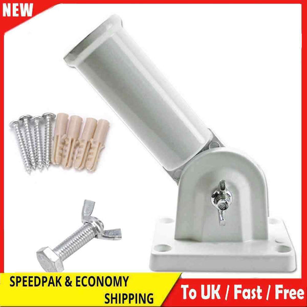 Flag Holder Aluminum Adjustable Wall Mounted Flagpole Angle Bracket Stand Base