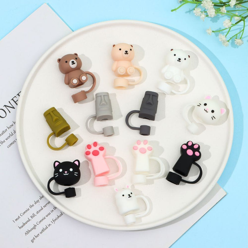 Drinking Dust Cap Straw Tips Cover Silicone Straw Plug Cup Accessories