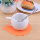 Circular Anti-skid Silicone Drink Coaster Placemats for Table Mats(Orange)