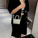 Women Mini Shoulder Bag Alligator Leather Tote Female Pure Chain Crossbody Pouch