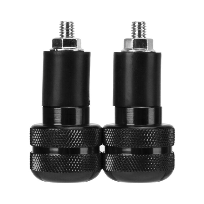 2pcs 22mm Motorcycle Anti Vibration Handlebar Ends Grip Caps Plugs (Black) Newly