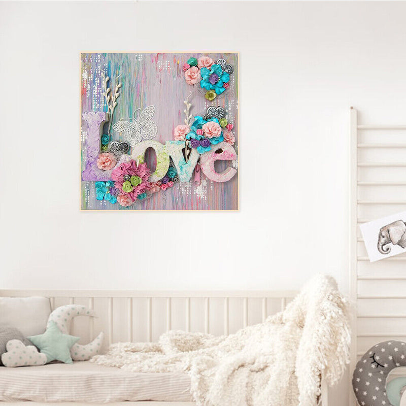 Word Love Oil Paint By Numbers Kit DIY Acrylic Frameless Picture On Canvas