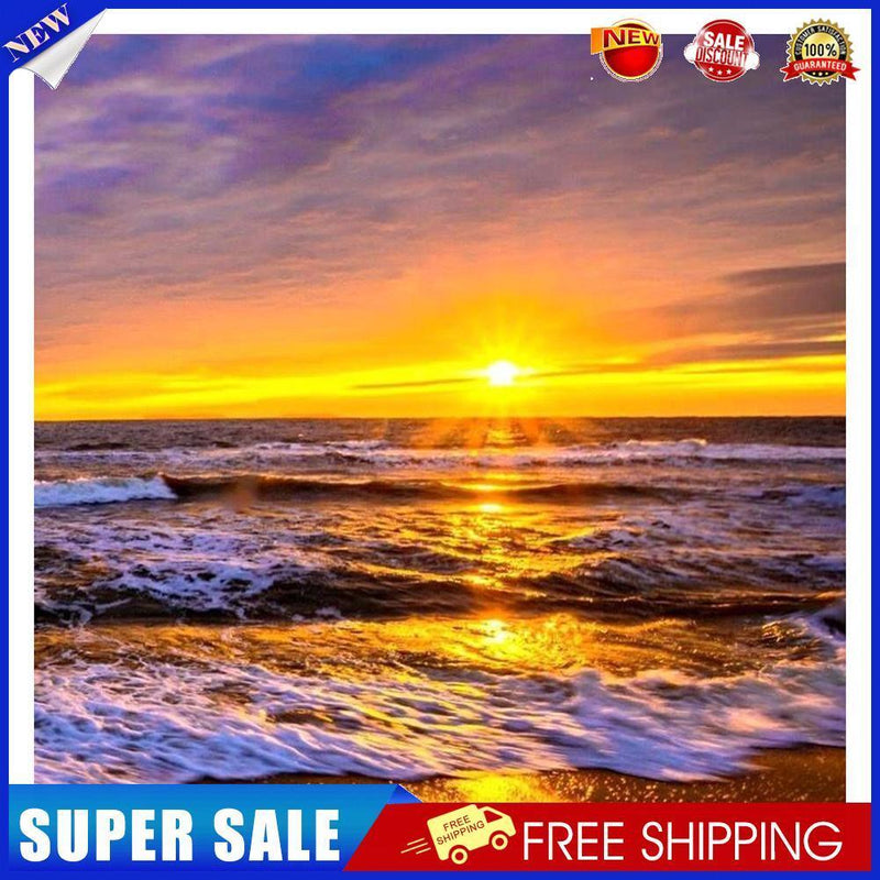 5D DIY Full Drill Diamond Painting Sunset Seaside Cross Stitch (B434)