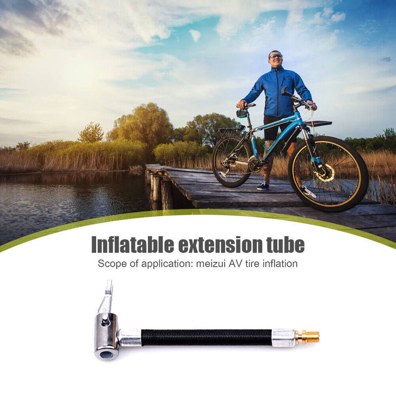 Bike Motorcycle Car Tire Air Inflator Hose Inflatable Tube Connection Adapt