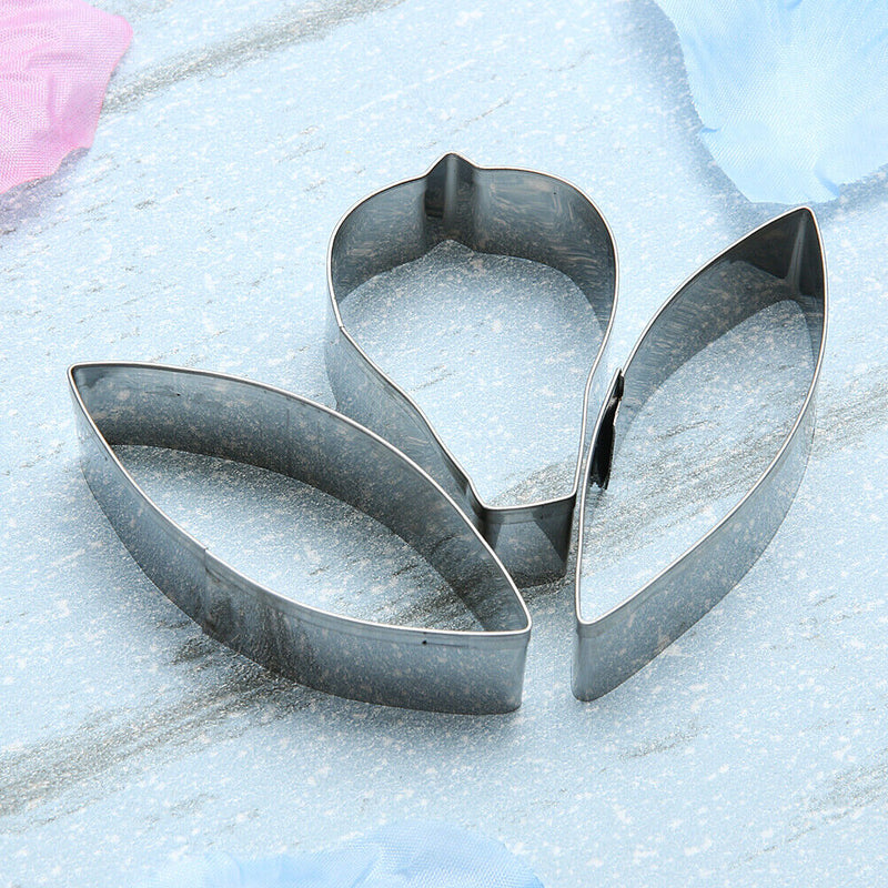 3pcs Clematis Flower Metal Cake Mold Stainless Steel Cookie Cutter Tools