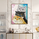 Three Cats Oil Paint By Numbers Kit DIY Acrylic Painting on Canvas Frameles