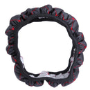Elastic Black/Red Embroidered Cover for 38cm Diameter Car Steering Wheel