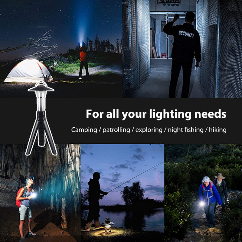 USB LED Camping Torch Flashlights Three-speed Lighting Portable Fishing Lantern