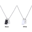 Women Double Chain Bear Pendant Necklace Clavicle Chain Pendant Choker Charm