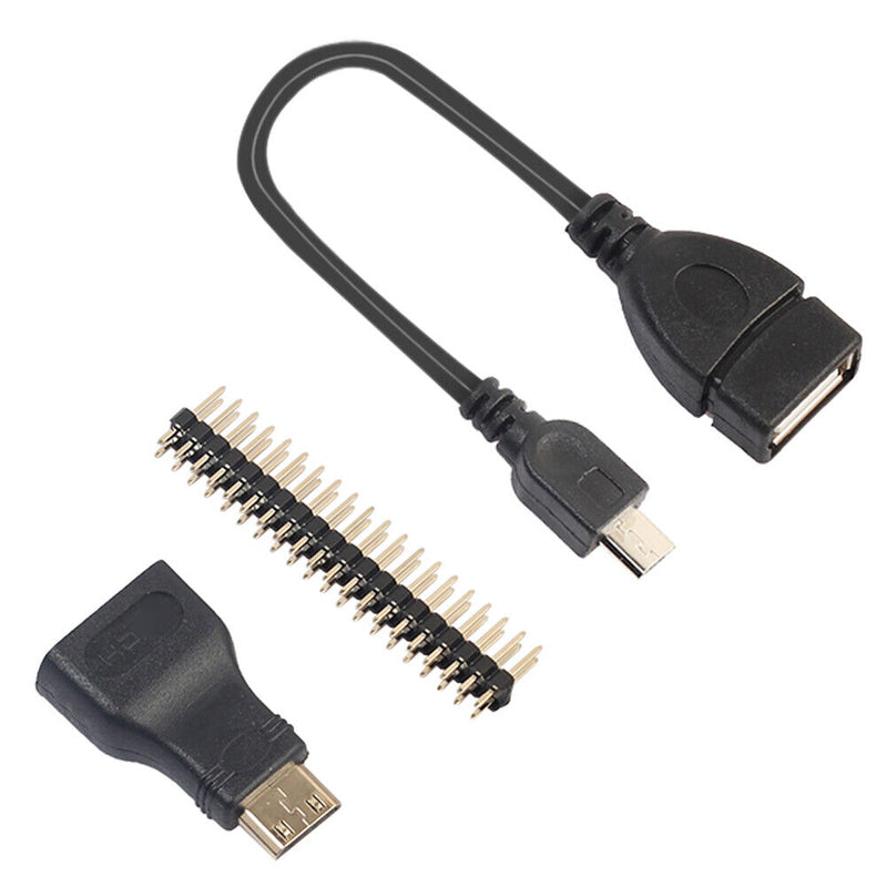 3 in 1 Kit Mini HDMI-compatible to HDMI-compatible+Micro USB+GPIO Header fo