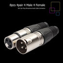 20 Male 20 Female XLR 3Pin Plug Microphone Audio Cable Wire Connectors